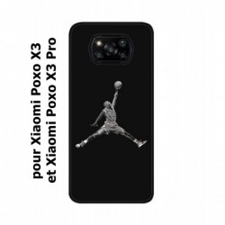 Coque noire pour Xiaomi Poco X3 & Poco X3 Pro Michael Jordan 23 shoot Chicago Bulls Basket