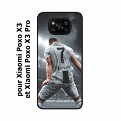Coque noire pour Xiaomi Poco X3 & Poco X3 Pro Cristiano Ronaldo club foot Turin Football stade