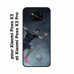 Coque noire pour Xiaomi Poco X3 & Poco X3 Pro Cristiano Ronaldo club foot Turin Football course ballon