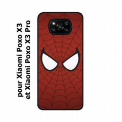 Coque noire pour Xiaomi Poco X3 & Poco X3 Pro les yeux de Spiderman - Spiderman Eyes - toile Spiderman