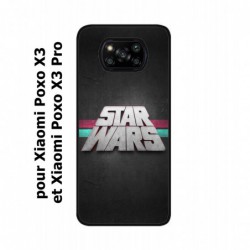 Coque noire pour Xiaomi Poco X3 & Poco X3 Pro logo Stars Wars fond gris - légende Star Wars
