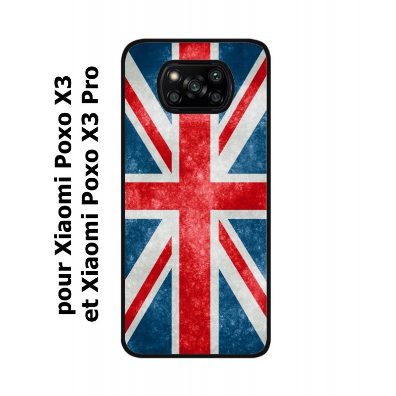 Coque noire pour Xiaomi Poco X3 & Poco X3 Pro Drapeau Royaume uni - United Kingdom Flag