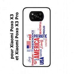 Coque noire pour Xiaomi Poco X3 & Poco X3 Pro USA lovers - drapeau USA - patriot