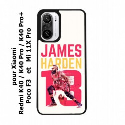 Coque noire pour Xiaomi Poco F3 star Basket James Harden 13 Rockets de Houston
