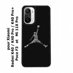 Coque noire pour Xiaomi Redmi K40 Michael Jordan 23 shoot Chicago Bulls Basket