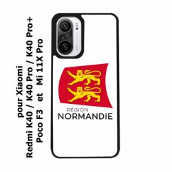 Coque noire pour Xiaomi Mi 11X Pro Logo Normandie - Écusson Normandie - 2 léopards