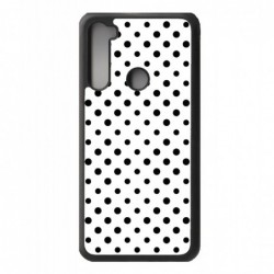 Coque noire pour Xiaomi Poco F3 motif géométrique pattern noir et blanc - ronds noirs