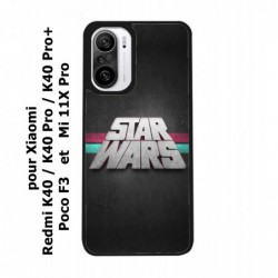 Coque noire pour Xiaomi Poco F3 logo Stars Wars fond gris - légende Star Wars