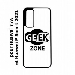 Coque noire pour Huawei P Smart 2021 Logo Geek Zone noir & blanc