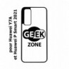 Coque noire pour Huawei P Smart 2021 Logo Geek Zone noir & blanc