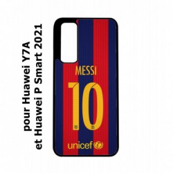 Coque noire pour Huawei P Smart 2021 maillot 10 Lionel Messi FC Barcelone Foot