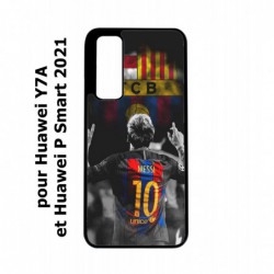 Coque noire pour Huawei Y7a Lionel Messi 10 FC Barcelone Foot