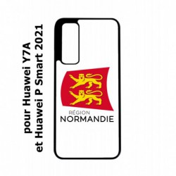 Coque noire pour Huawei P Smart 2021 Logo Normandie - Écusson Normandie - 2 léopards