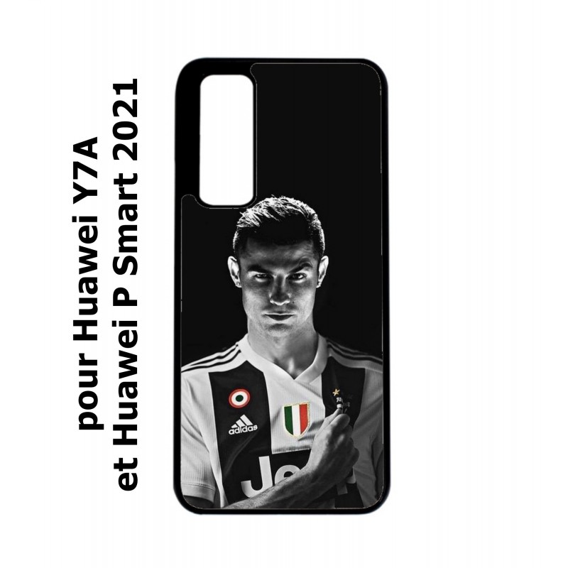 Coque noire pour Huawei Y7a Cristiano Ronaldo Club Foot Turin