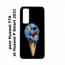 Coque noire pour Huawei Y7a Ice Skull - Crâne Glace - Cône Crâne - skull art
