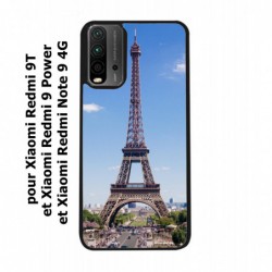 Coque noire pour Xiaomi Redmi 9 Power Tour Eiffel Paris France