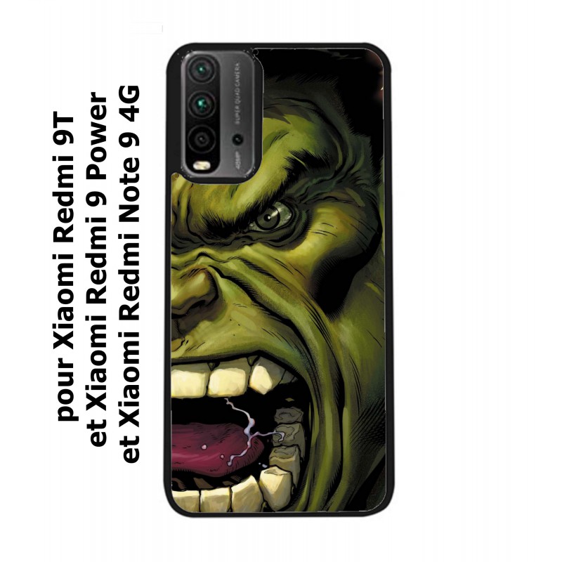 Coque noire pour Xiaomi Redmi 9 Power Monstre Vert Hulk Hurlant