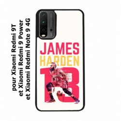 Coque noire pour Xiaomi Redmi 9 Power star Basket James Harden 13 Rockets de Houston