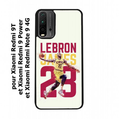 Coque noire pour Xiaomi Redmi 9 Power star Basket Lebron James Cavaliers de Cleveland 23
