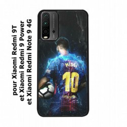 Coque noire pour Xiaomi Redmi 9 Power Lionel Messi FC Barcelone Foot