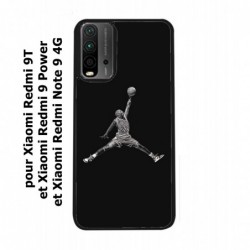 Coque noire pour Xiaomi Redmi 9 Power Michael Jordan 23 shoot Chicago Bulls Basket