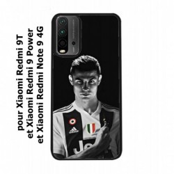 Coque noire pour Xiaomi Redmi 9 Power Cristiano Ronaldo Club Foot Turin