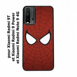 Coque noire pour Xiaomi Redmi 9 Power les yeux de Spiderman - Spiderman Eyes - toile Spiderman