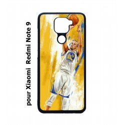 Coque noire pour Xiaomi Redmi Note 9 Stephen Curry Golden State Warriors Shoot Basket