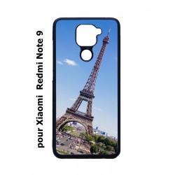 Coque noire pour Xiaomi Redmi Note 9 Tour Eiffel Paris France