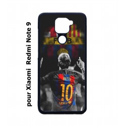 Coque noire pour Xiaomi Redmi Note 9 Lionel Messi 10 FC Barcelone Foot