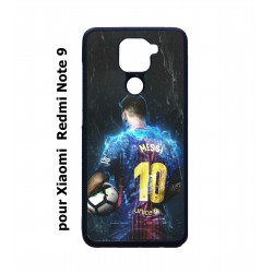 Coque noire pour Xiaomi Redmi Note 9 Lionel Messi FC Barcelone Foot