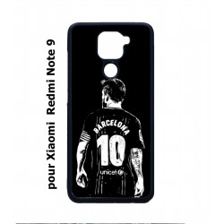 Coque noire pour Xiaomi Redmi Note 9 Lionel Messi FC Barcelone Foot