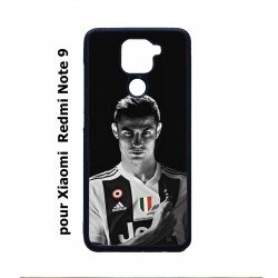 Coque noire pour Xiaomi Redmi Note 9 Cristiano Ronaldo Club Foot Turin