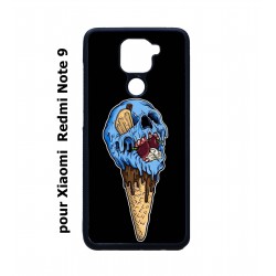 Coque noire pour Xiaomi Redmi Note 9 Ice Skull - Crâne Glace - Cône Crâne - skull art