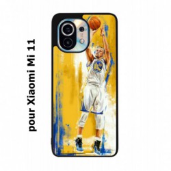 Coque noire pour Xiaomi Mi 11 Stephen Curry Golden State Warriors Shoot Basket