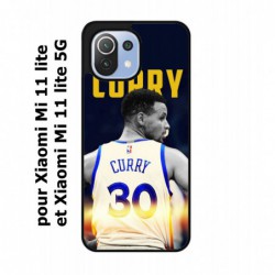 Coque noire pour Xiaomi Mi 11 lite - Mi 11 lite 5G Stephen Curry Golden State Warriors Basket 30