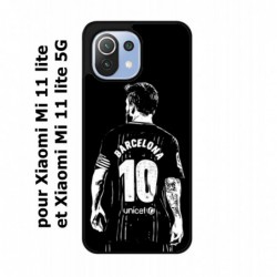 Coque noire pour Xiaomi Mi 11 lite - Mi 11 lite 5G Lionel Messi FC Barcelone Foot