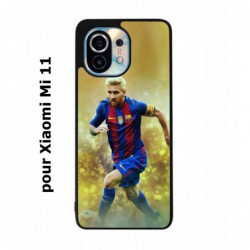 Coque noire pour Xiaomi Mi 11 Lionel Messi FC Barcelone Foot fond jaune