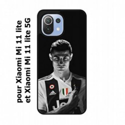 Coque noire pour Xiaomi Mi 11 lite - Mi 11 lite 5G Cristiano Ronaldo Club Foot Turin