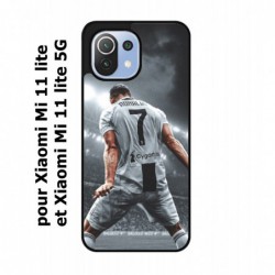 Coque noire pour Xiaomi Mi 11 lite - Mi 11 lite 5G Cristiano Ronaldo club foot Turin Football stade