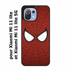 Coque noire pour Xiaomi Mi 11 lite - Mi 11 lite 5G les yeux de Spiderman - Spiderman Eyes - toile Spiderman