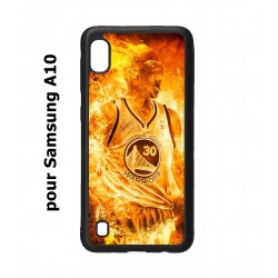 Coque noire pour Samsung Galaxy A10 Stephen Curry Golden State Warriors Basket - Curry en flamme