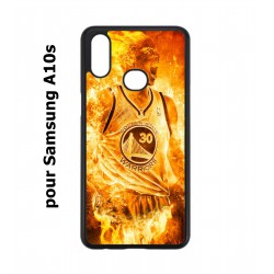 Coque noire pour Samsung Galaxy A10s Stephen Curry Golden State Warriors Basket - Curry en flamme