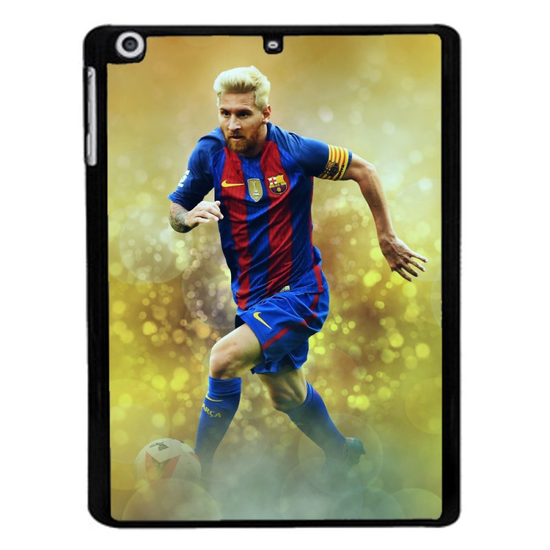 Coque noire pour Samsung Tab 7 P6200 Lionel Messi FC Barcelone Foot fond jaune