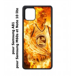 Coque noire pour Samsung Galaxy Note 10 lite Stephen Curry Golden State Warriors Basket - Curry en flamme