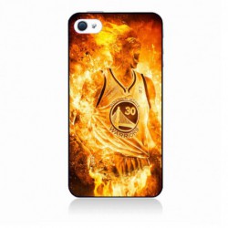 Coque noire pour Samsung Galaxy S6 Stephen Curry Golden State Warriors Basket - Curry en flamme