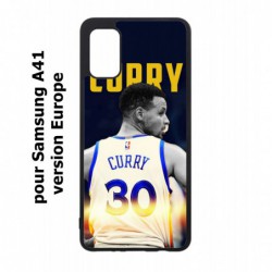 Coque noire pour Samsung Galaxy A41 Stephen Curry Golden State Warriors Basket 30