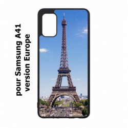 Coque noire pour Samsung Galaxy A41 Tour Eiffel Paris France
