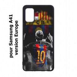 Coque noire pour Samsung Galaxy A41 Lionel Messi 10 FC Barcelone Foot