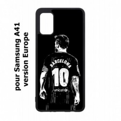 Coque noire pour Samsung Galaxy A41 Lionel Messi FC Barcelone Foot